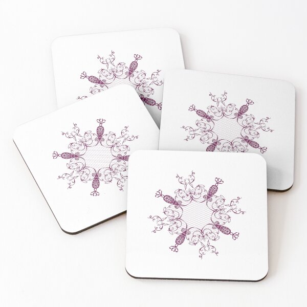 Item preview, Vintage Burgundy Lace Doily with Delicate Bows and Floral Motifs designed and sold by Sagi Jane Art.