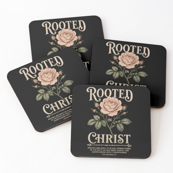 Item preview, Rooted In Christ, Christian Floral Bible Verse, Faith Based designed and sold by dariakustocr.
