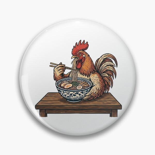 Item preview, chicken eating ramen designed and sold by Rockveil Co..