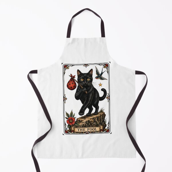 Item preview, The Fool Tarot Cat Black Cat Wandering designed and sold by Old's Cool Cat Studio.