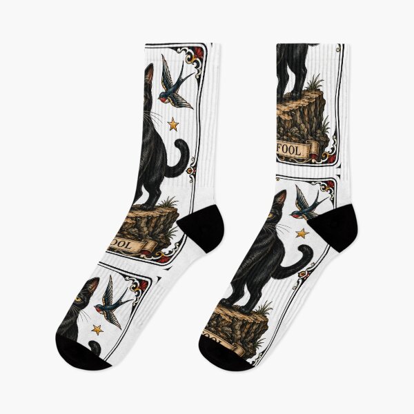 Item preview, The Fool Tarot Cat Black Cat Wandering designed and sold by Old's Cool Cat Studio.