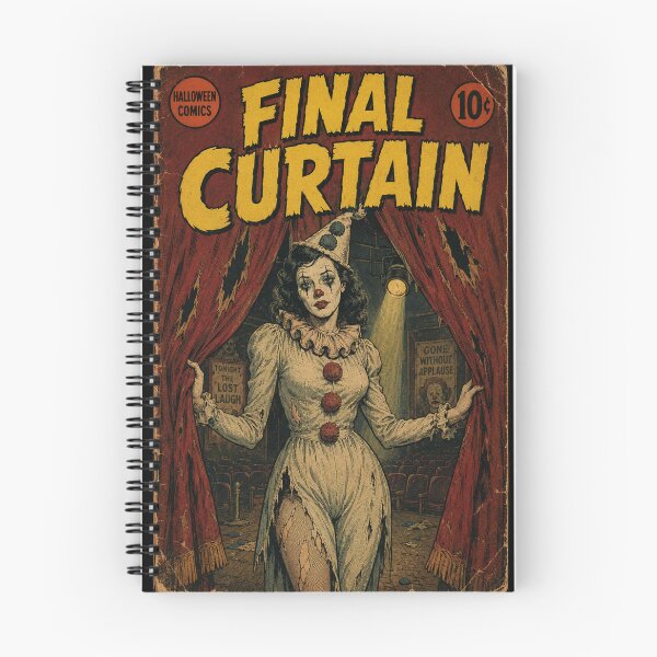Item preview, Vintage Halloween Cover Art: Eerie Clown Woman Haunted Theater designed and sold by bapupa.