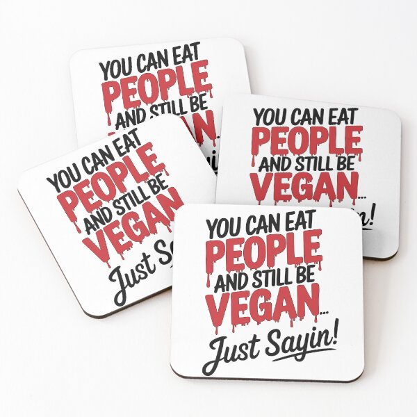 Item preview, Eat People Still Vegan Quote Horror Typography designed and sold by Veganizer.art.