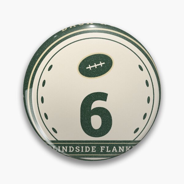 Item preview, Blindside Flanker Rugby Number 6 Vintage Back Row Badge designed and sold by sca09.