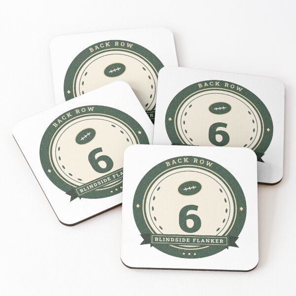 Item preview, Blindside Flanker Rugby Number 6 Vintage Back Row Badge designed and sold by sca09.