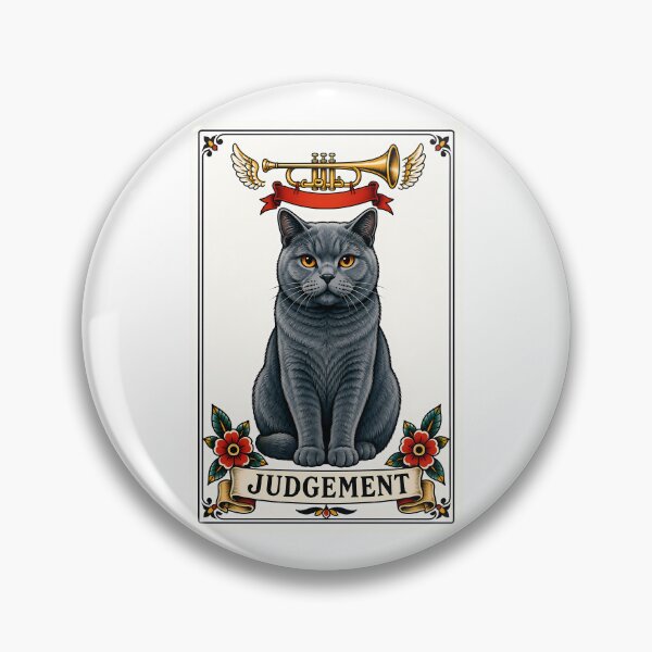 Item preview, Judgment Tarot Cat Trumpet Angel Wings designed and sold by Old's Cool Cat Studio.
