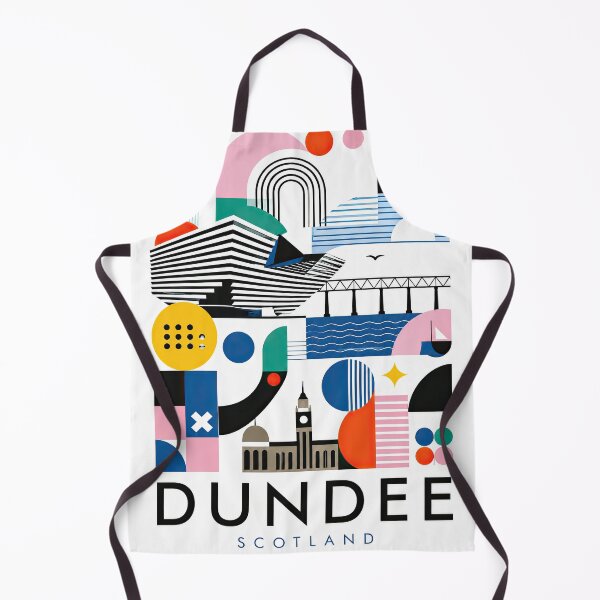 Item preview, Colorful geometric Dundee Scotland travel poster featuring styli designed and sold by ckybe.
