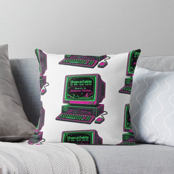 Item preview, Unavailable In The Real World Retro Cyberpunk Neon Computer Sticker designed and sold by Biriba+55.