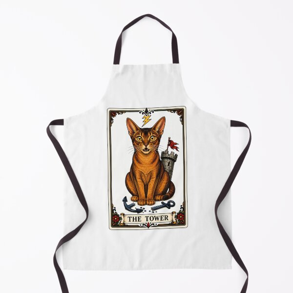 Item preview, The Tower Tarot Cat Abyssinian Lightning designed and sold by Old's Cool Cat Studio.