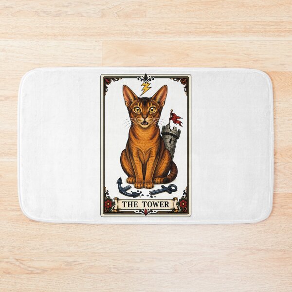 Item preview, The Tower Tarot Cat Abyssinian Lightning designed and sold by Old's Cool Cat Studio.