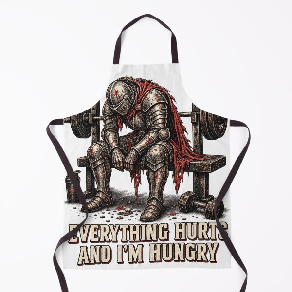 Item preview, Everything Hurts And Im Hungry Funny Gym Knight Workout designed and sold by SEINENGAPPI8.