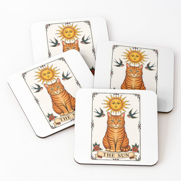 Item preview, The Sun Tarot Cat Ginger Tabby designed and sold by Old's Cool Cat Studio.