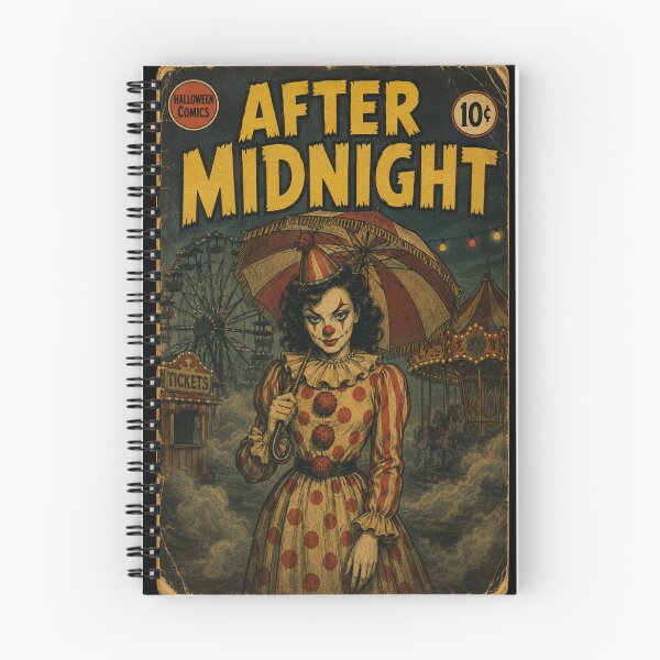 Item preview, Vintage Halloween Cover Art: Gothic Clown Woman Midnight Carnival designed and sold by bapupa.