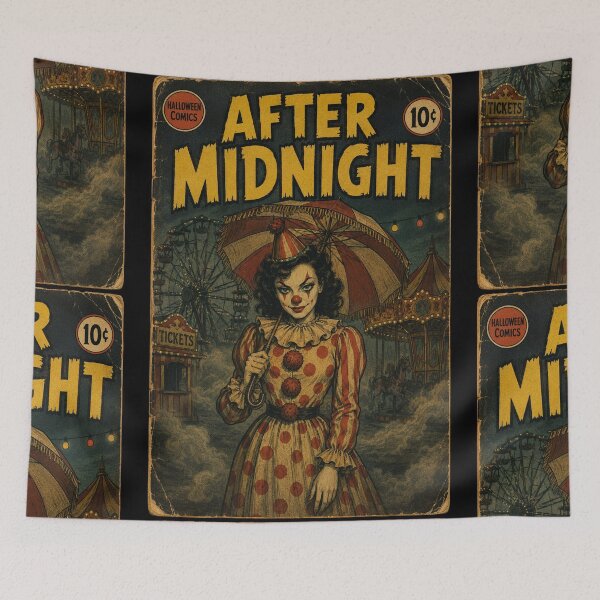 Item preview, Vintage Halloween Cover Art: Gothic Clown Woman Midnight Carnival designed and sold by bapupa.