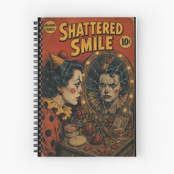 Item preview, Vintage Halloween Cover Art: Sinister Clown Woman Mirror Room designed and sold by bapupa.