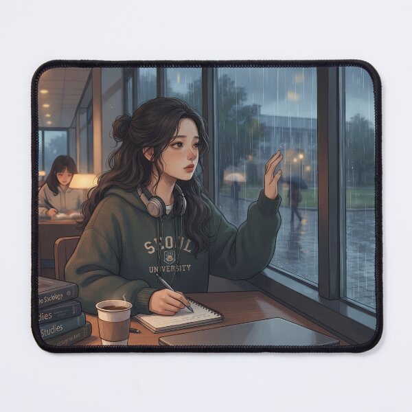 Item preview, Cozy Rainy University Library Study Session: Moody Autumn Afternoon Aesthetic, Lo-Fi Student Art Print, Poster & Home Decor designed and sold by SOOstudio73.