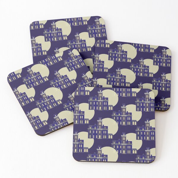 Item preview, Purple Haunted House Moon Gothic Pattern designed and sold by Theshapearts.