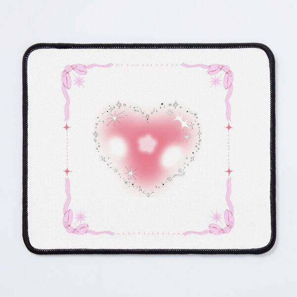 Item preview,  Y2K Coquette Airbrush Aura Heart Frame Vector Graphic with Soft Pink Bows and Sparkles designed and sold by Rehnair.