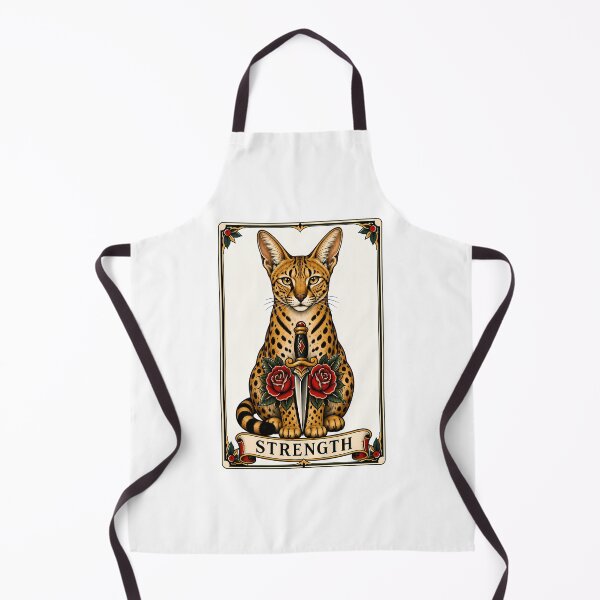 Item preview, Strength Tarot Cat Serval Savannah Card designed and sold by Old's Cool Cat Studio.