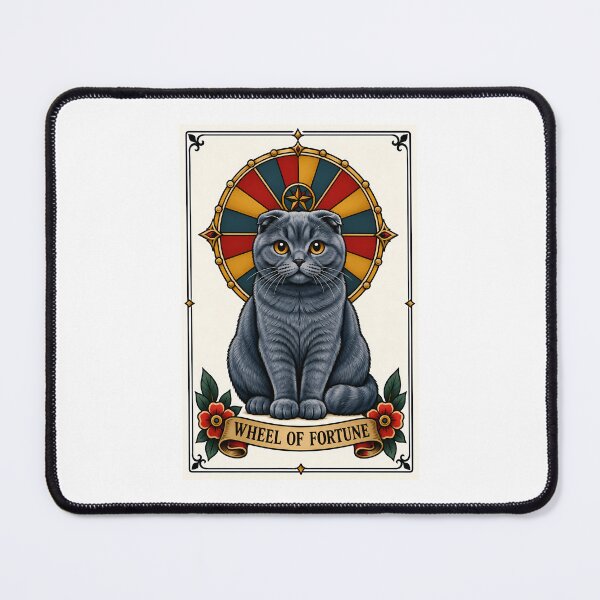 Item preview, Wheel Of Fortune Tarot Cat Scottish Fold designed and sold by Old's Cool Cat Studio.