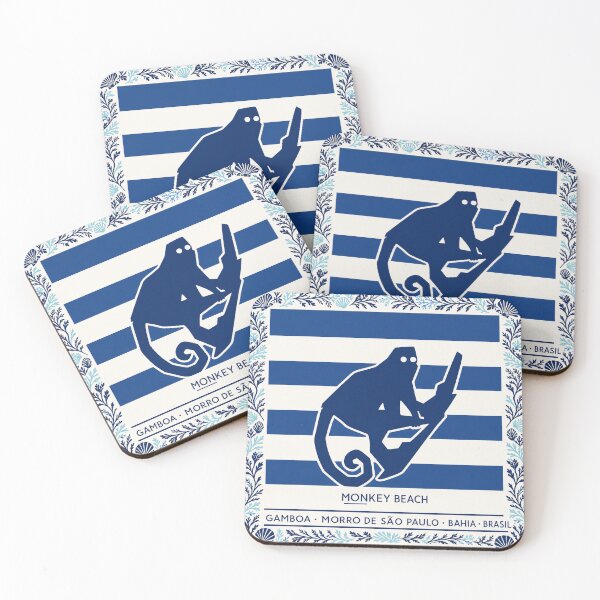 Item preview, Monkey Beach Blue Coastal Stripes designed and sold by Christophe-1976.