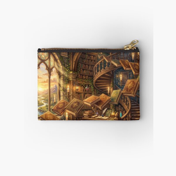 Item preview, Flying Books Library | Magical Spiral Staircase and Castle View designed and sold by SebastianSpace.