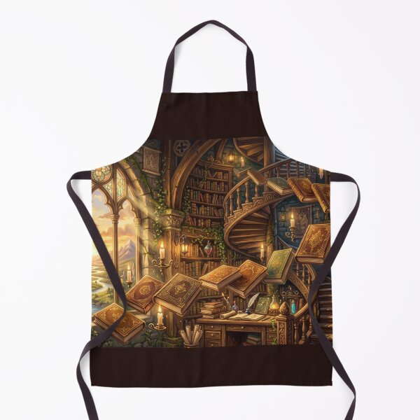 Item preview, Flying Books Library | Magical Spiral Staircase and Castle View designed and sold by SebastianSpace.