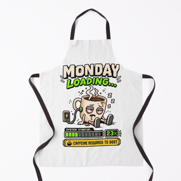 Item preview, Monday Loading – Caffeine Required Pixel Humor designed and sold by Mad Factory Designs.