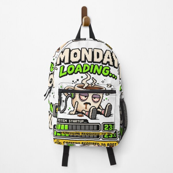 Item preview, Monday Loading – Caffeine Required Pixel Humor designed and sold by Mad Factory Designs.