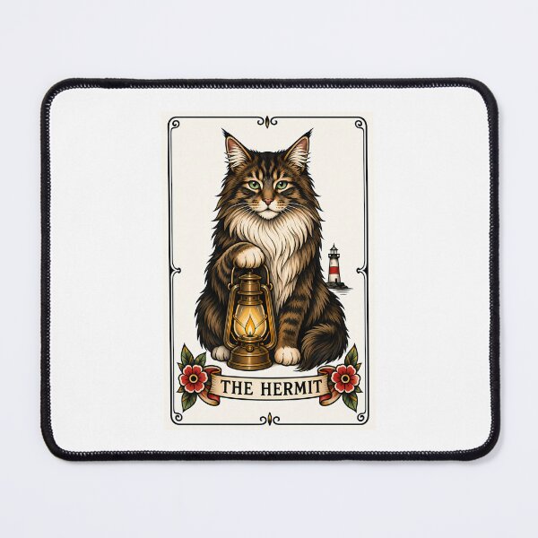 Item preview, The Hermit Tarot Cat Tabby Lantern designed and sold by Old's Cool Cat Studio.