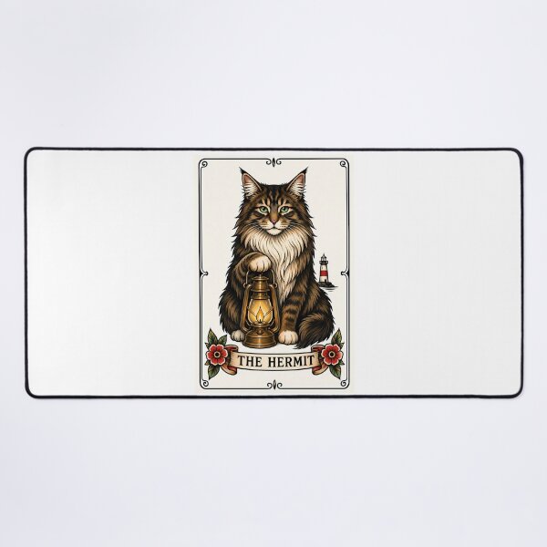 Item preview, The Hermit Tarot Cat Tabby Lantern designed and sold by Old's Cool Cat Studio.