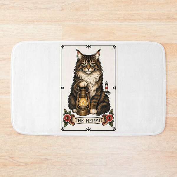 Item preview, The Hermit Tarot Cat Tabby Lantern designed and sold by Old's Cool Cat Studio.