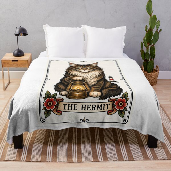 Item preview, The Hermit Tarot Cat Tabby Lantern designed and sold by Old's Cool Cat Studio.