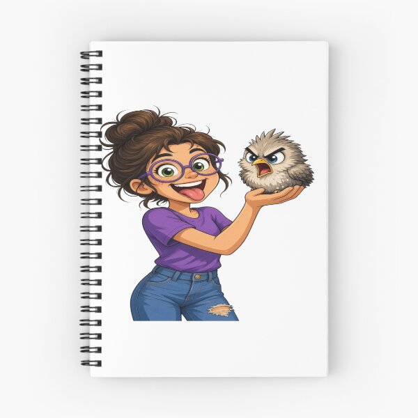 Item preview, Silly Girl Holding Angry Fluffy Bird - Funny Pet Graphic designed and sold by Sushikidsntoddlers.