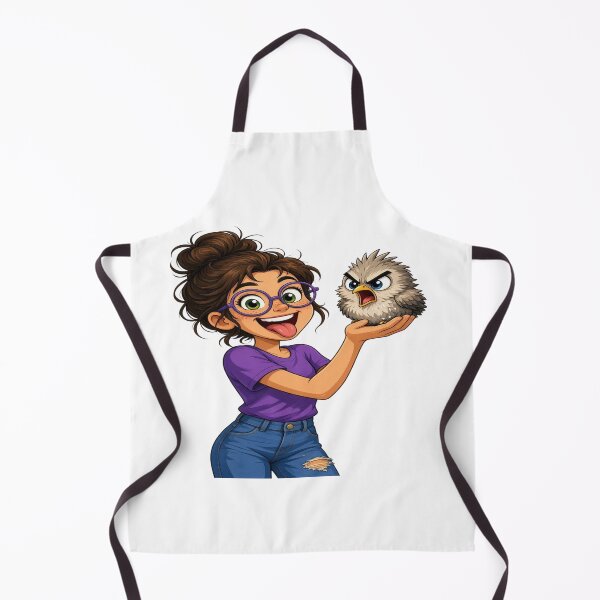 Item preview, Silly Girl Holding Angry Fluffy Bird - Funny Pet Graphic designed and sold by Sushikidsntoddlers.