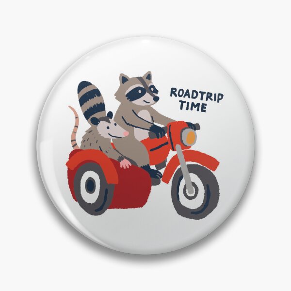 Item preview, Roadtrip Time Cute Raccoon Possum Sidecar Adventure designed and sold by artworkathome.