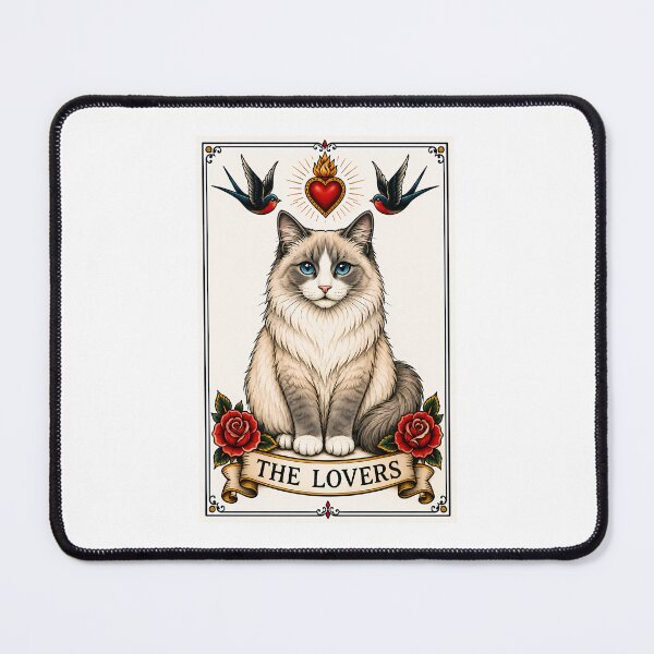 Item preview, The Lovers Tarot Cat Ragdoll Card designed and sold by Old's Cool Cat Studio.