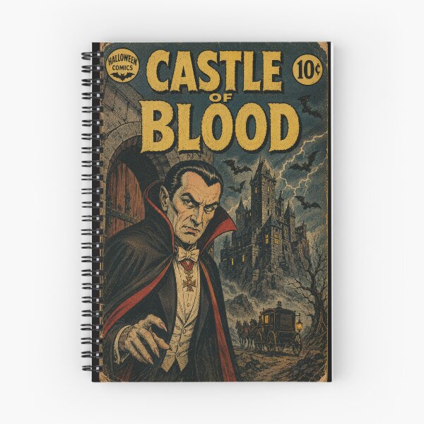 Item preview, Vintage Halloween Cover Art: Dracula Castle Midnight Arrival designed and sold by bapupa.