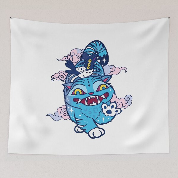 Item preview, Whimsical Blue Cat Character Art designed and sold by JenniferF90649.