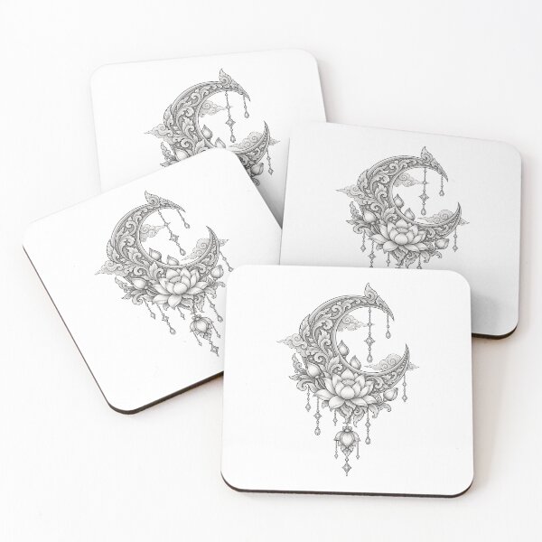 Item preview, Crescent Moon Lotus Thai Ornamental Art designed and sold by mamhew2456.