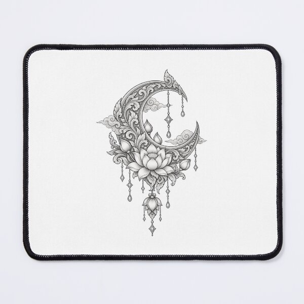 Item preview, Crescent Moon Lotus Thai Ornamental Art designed and sold by mamhew2456.