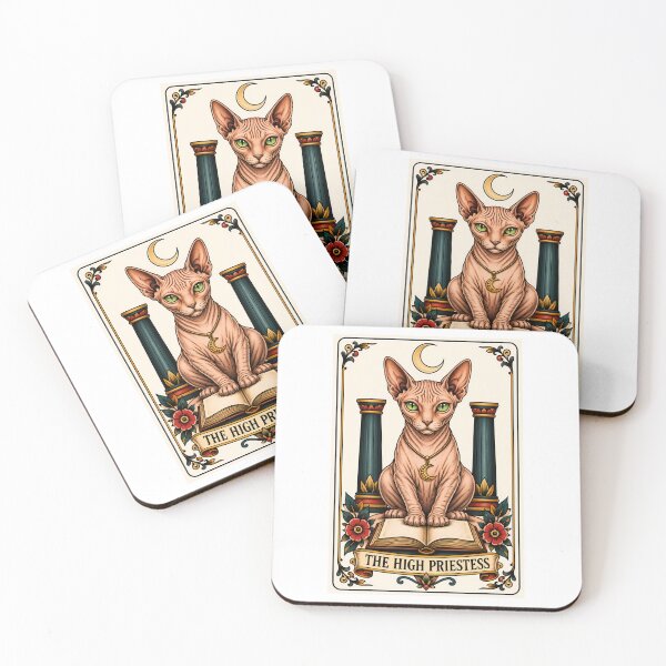 Item preview, The High Priestess Tarot Sphynx Cat designed and sold by Old's Cool Cat Studio.