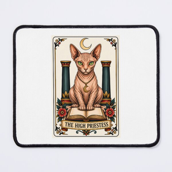 Item preview, The High Priestess Tarot Sphynx Cat designed and sold by Old's Cool Cat Studio.