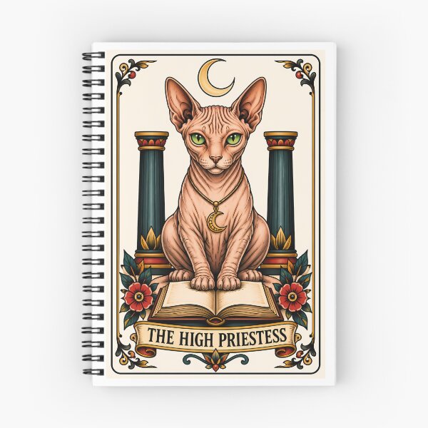 Item preview, The High Priestess Tarot Sphynx Cat designed and sold by Old's Cool Cat Studio.
