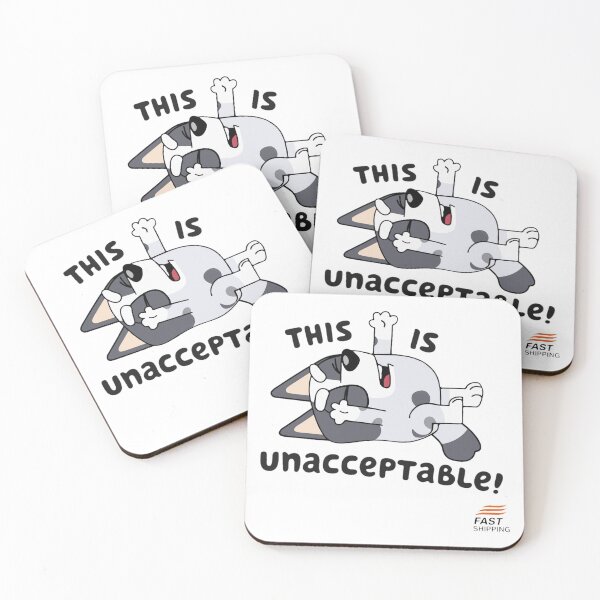 Item preview, Funny Cartoon Dog Unacceptable Statement  designed and sold by MichaelMo52883.