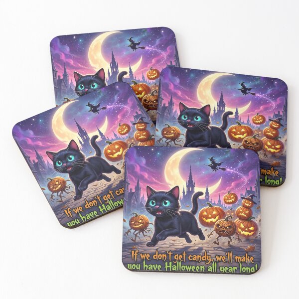 Item preview, Czarny Kot i Biegające Dynie – Śmieszny Napis Halloween designed and sold by DarcPop.