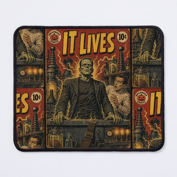 Item preview, Vintage Halloween Cover Art: Frankenstein's Monster Laboratory Awakening designed and sold by bapupa.