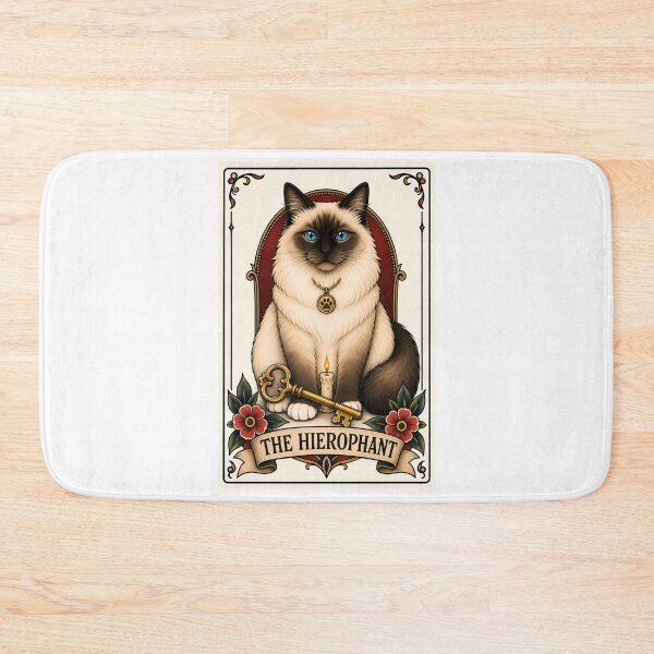 Item preview, The Hierophant Tarot Cat Siamese Card designed and sold by Old's Cool Cat Studio.