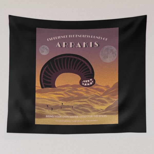 Item preview, Arrakis Vintage Travel Poster Funny Dune Parody designed and sold by Mircea786.