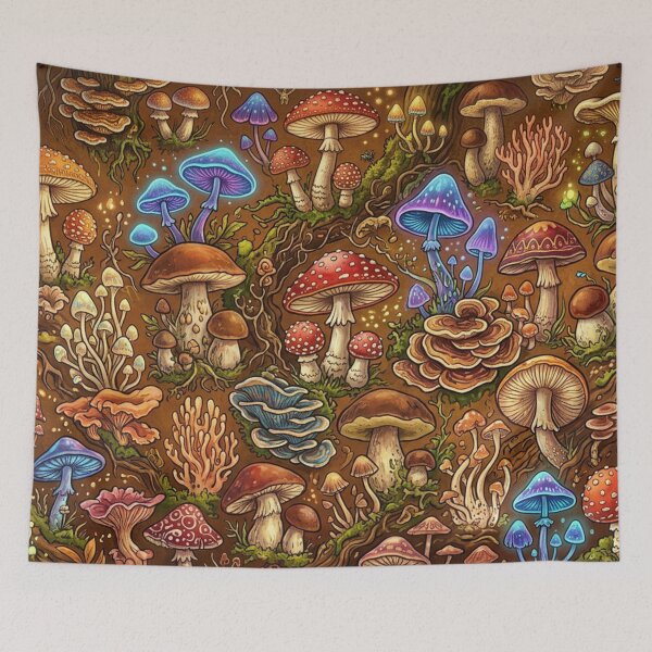 Item preview, Forest floor with an overwhelming variety of mushrooms designed and sold by Sigtrix.